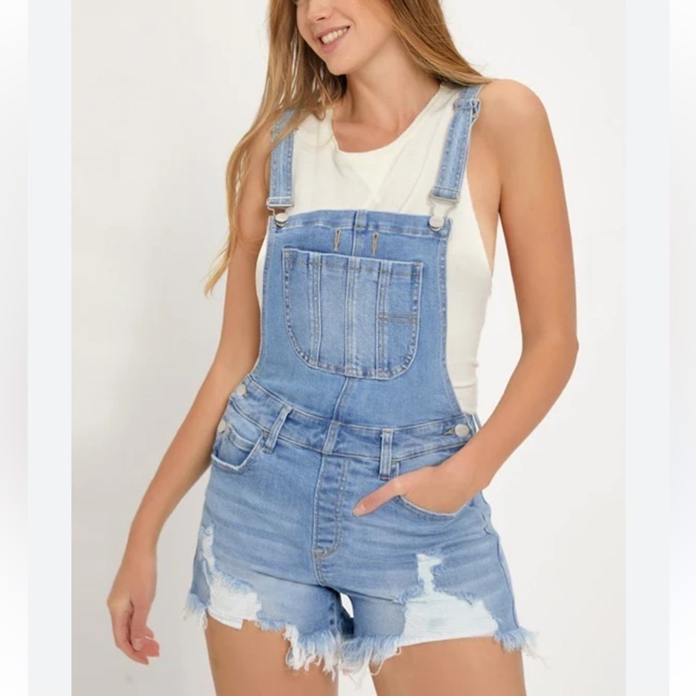Women's Casual Light Blue Denim Overalls